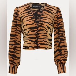 Realisation Par The Kaia Tiger Print Blouse